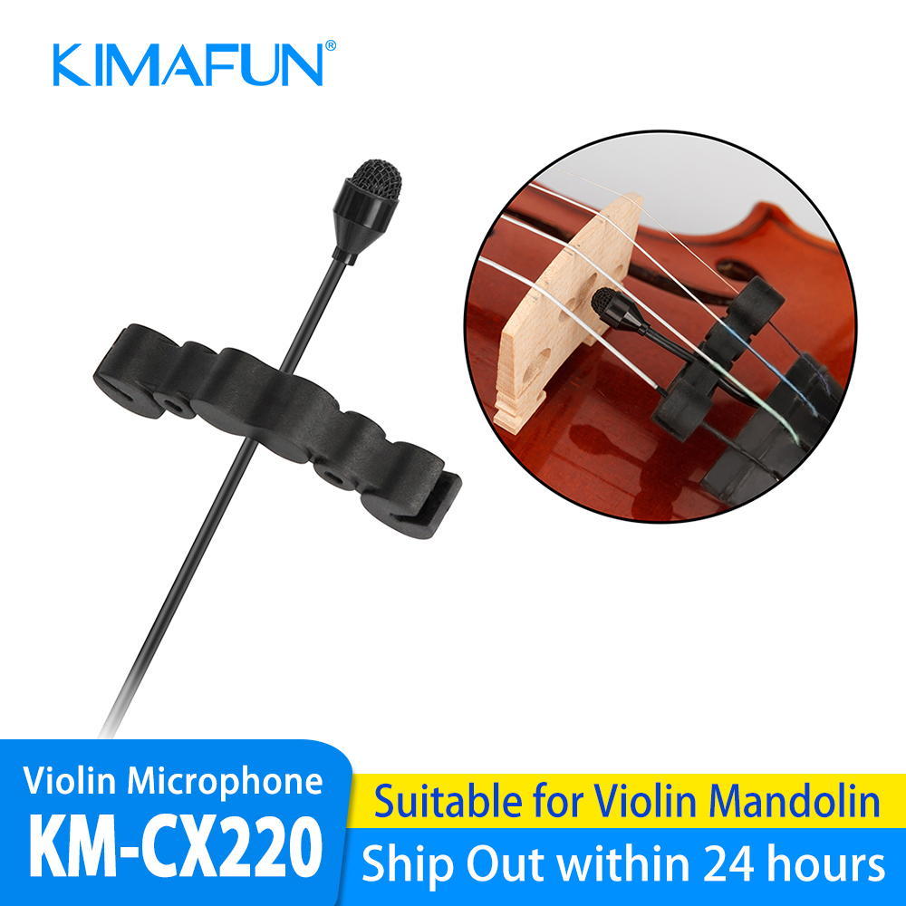 KIMAFUN ミニ有線バイオリンマイク楽器コンデンサーマイク無指向性ピックアップ Shure AKG ワイヤレスボディパック用