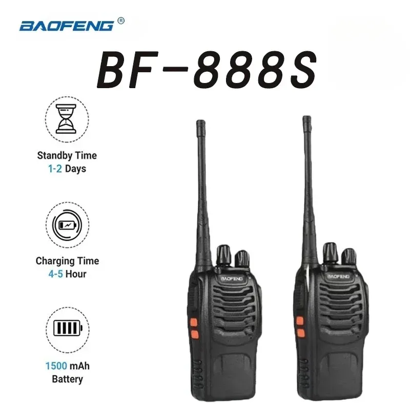 2 個 Baofeng BF-888S ハンドヘルドトランシーバー充電式 5 ワット UHF 400-470MHz 16 チャンネル通信チャンネル双方向ラジオ