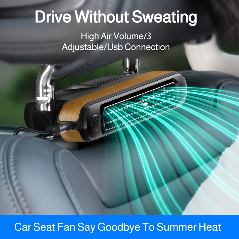 カーシートファンフロントリアシートヘッドレスト冷却空気ファン冷凍 3 スピード独立スイッチ付き車内装飾ファン
