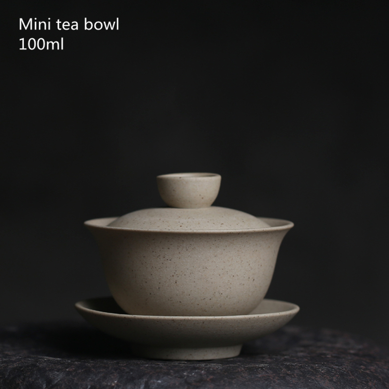 ミニ 100 ミリリットル Gaiwan 茶固体陶器チュレン蓋茶器旅行カンフー茶セット中国カップボウル茶わん