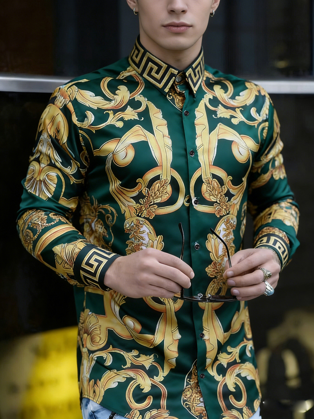 2026 春メンズレトロ長袖シャツフランスの自然なパターン HD 3D プリントシャツハワイの休暇の服男性高速配送