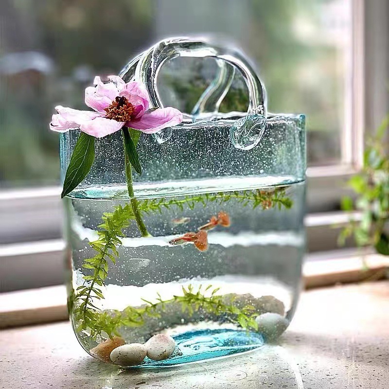 ガラス花瓶北欧スタイルガラス植物用透明バブルガラス花瓶植木鉢家の装飾テーブル装飾品
