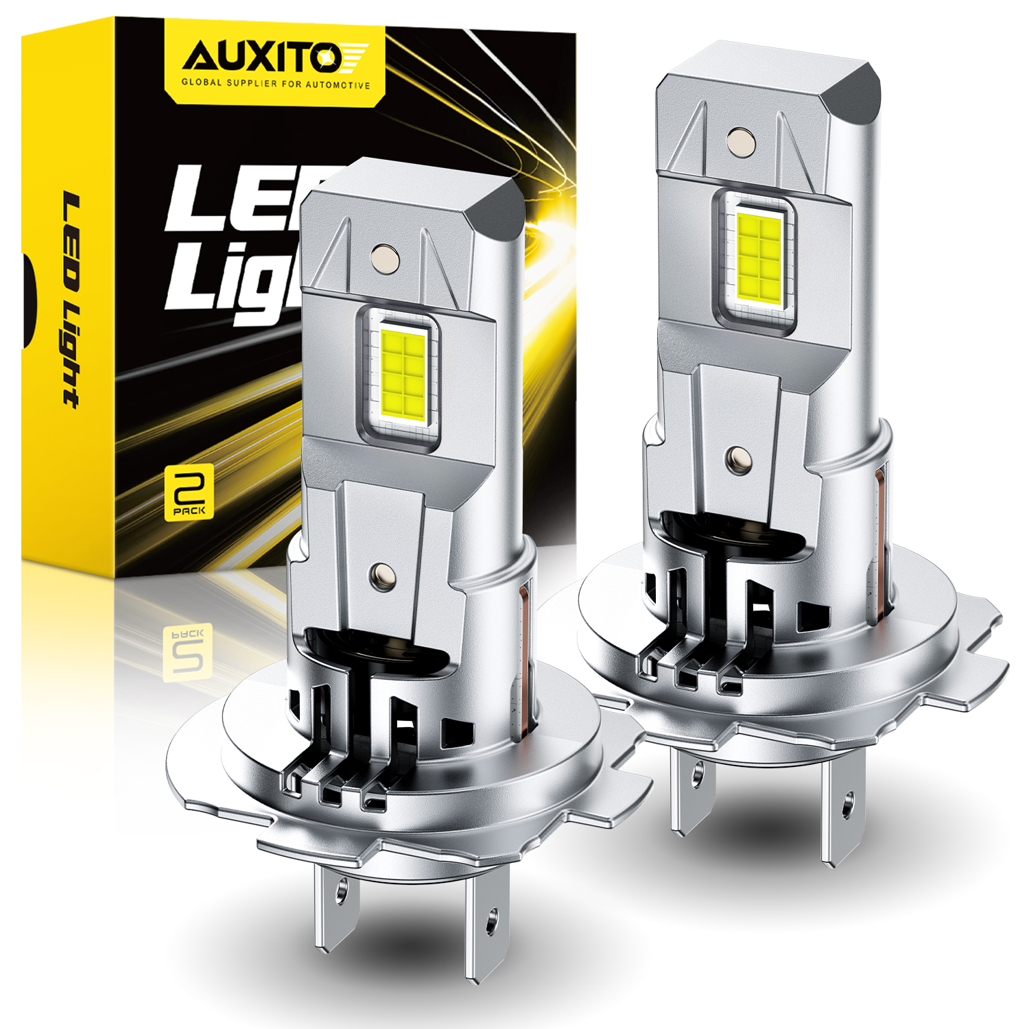 AUXITO 2 個 12V 30000LM H7 LED ヘッドライトバルブ Canbus エラーフリー 6500K 70W ハイパワーベスト H7 LED 360 CSP ヘッドランプ超高輝度