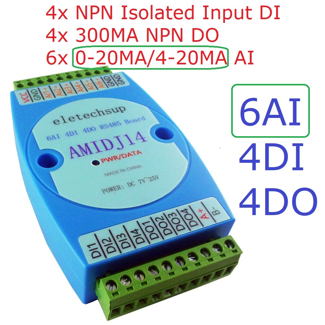 3 IN 1 6AI-4DI-4DO 4-20MA 電流アナログコレクタ