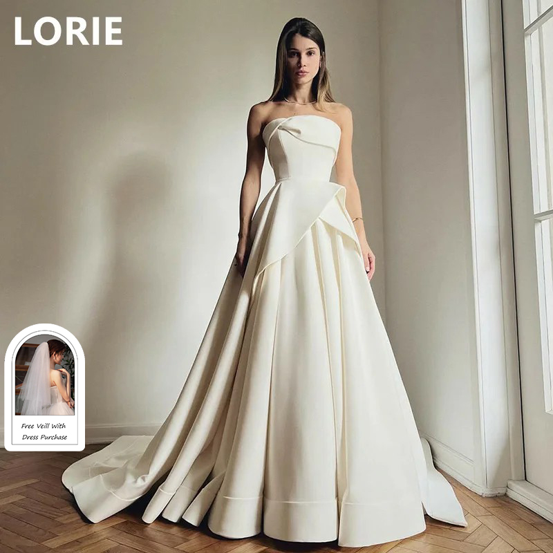 LORIE A-line Strapless Wedding Dress vestidos de novia فساتين سهرة Elegant Princess Wedding Gown Customized 2025