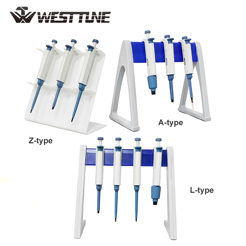 WESTTUNE Laboratory Pipette Rack L-type A-type Z-type Plastic Pipettor Holder Micropipette Rack For Hanging Lab Micropipettes