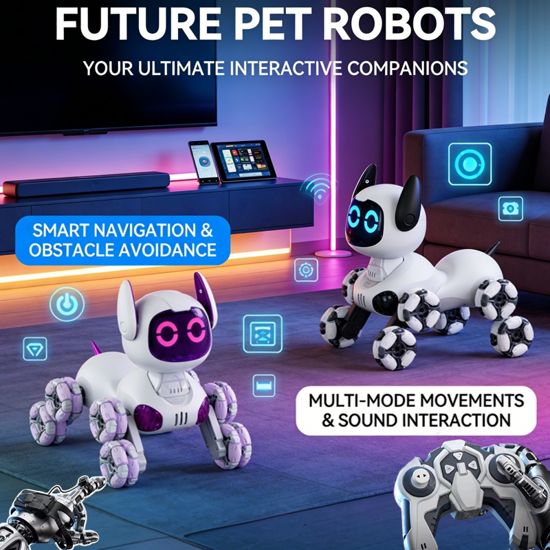 8WD RC スマート Al ロボット犬車のおもちゃ子供のためのリモコンスタントドリフトカータッチセンシング音楽電動おもちゃギフト子供男の子