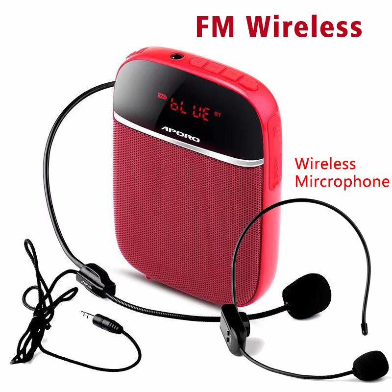 APORO T2 10 ワット Bluetooth 有線/UHF ワイヤレスミニファッションマイクガイドヘッドセット教育講義専用ポータブルアンプ