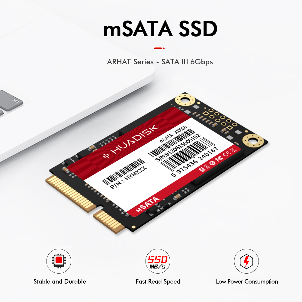 HUADISK mSATA SSD SATA III 6Gbps 3D NAND 内蔵ソリッドステートドライブ 128GB 256GB 512GB 1TB ラップトップ Ultrabook デスクトップ用