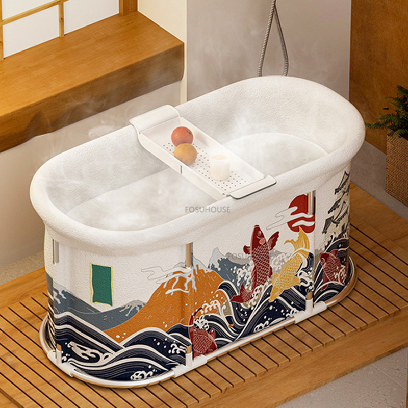 モダンな厚みのあるプラスチック製の折りたたみ式浴槽バスルーム製品浴槽日本クリエイティブデザイン快適な全身ビデ K