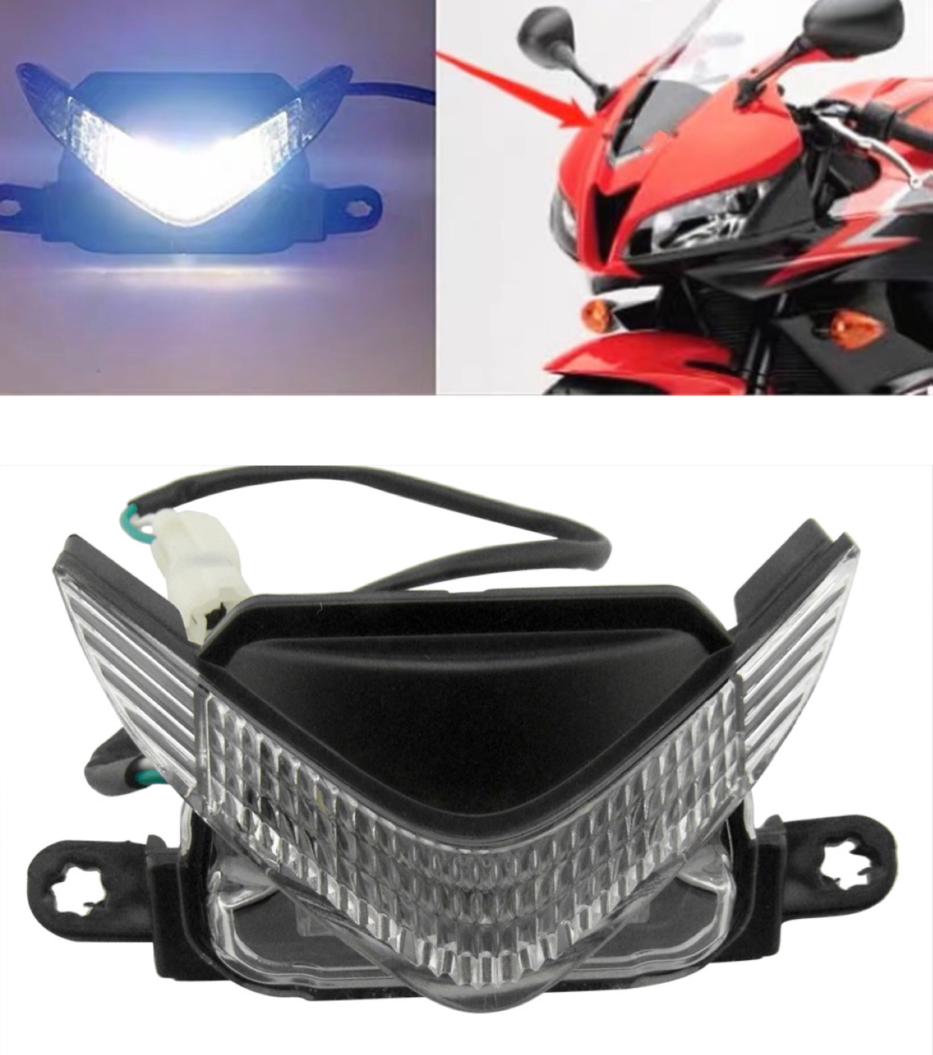 オートバイアッパーフロントヘッドライトヘッドランプ照明アセンブリホンダ CBR600RR F5 2007 2008 2009 2010 2011