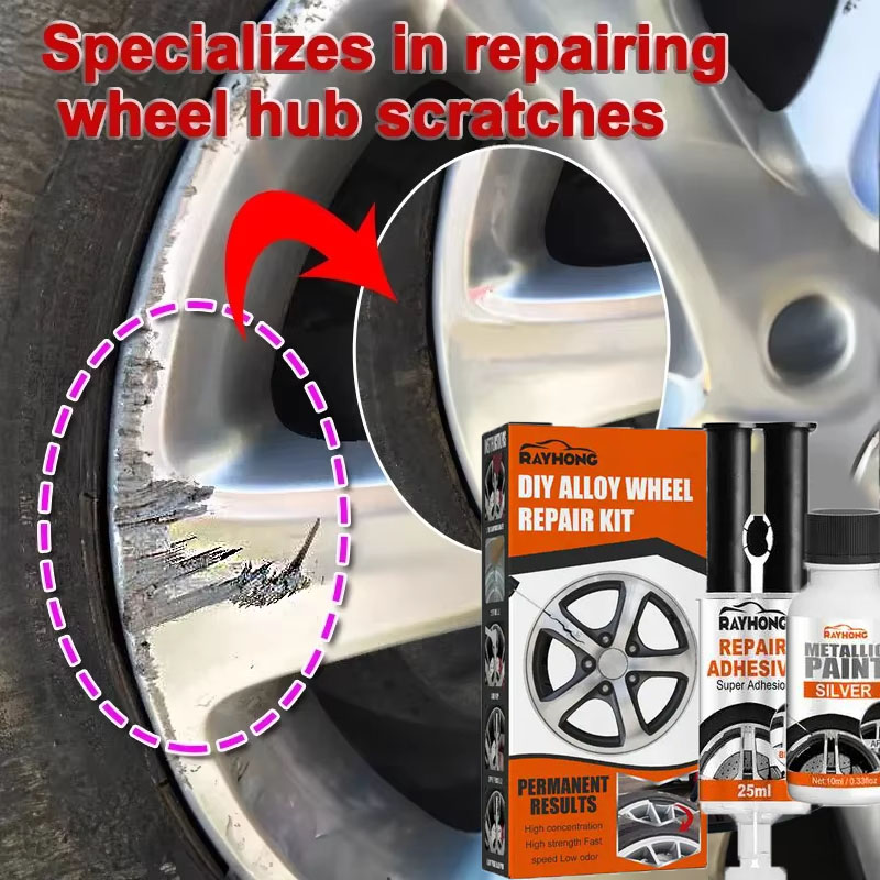 DIY 合金ホイール修理キットホイール傷修復キットホイール傷修復キット合金と鋼ホイールへの損傷自動リムへこみ