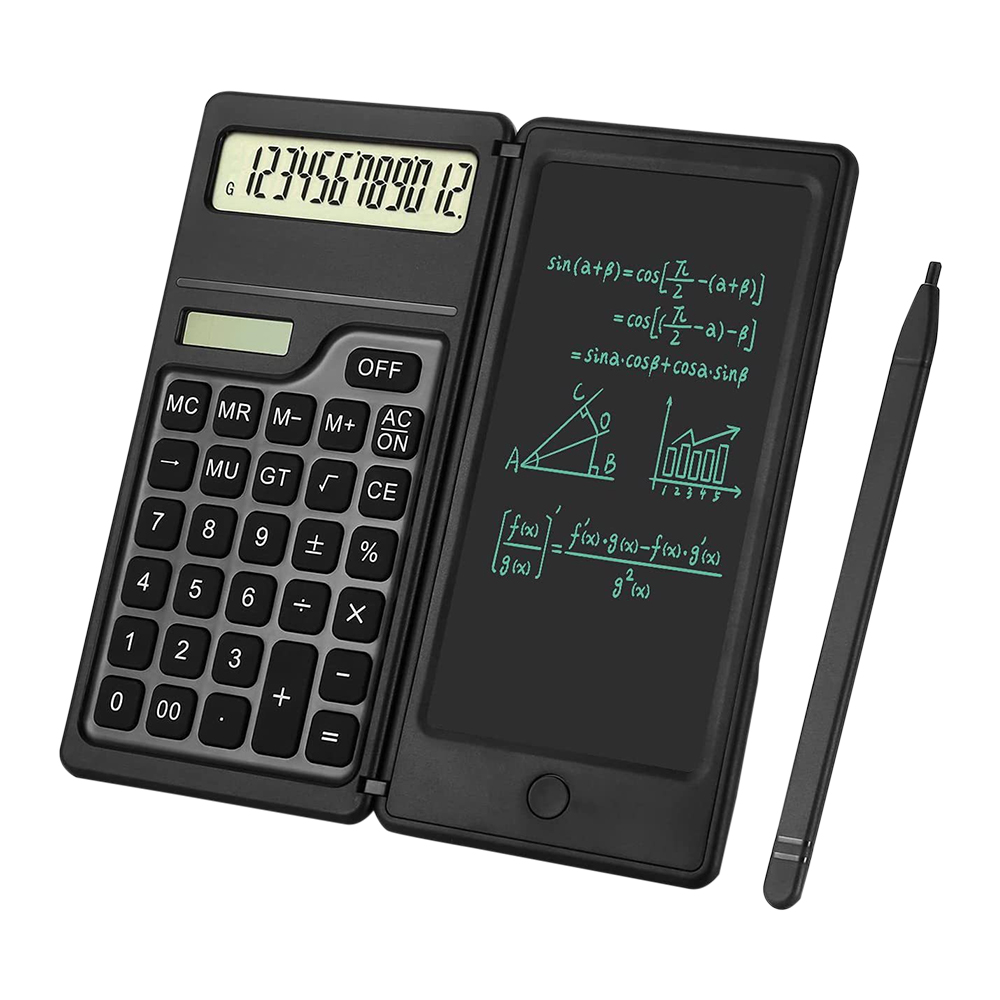 ポータブル電卓液晶画面書き込みタブレット 6 インチ折りたたみ関数電卓タブレットデジタル描画パッドとスタイラスペン
