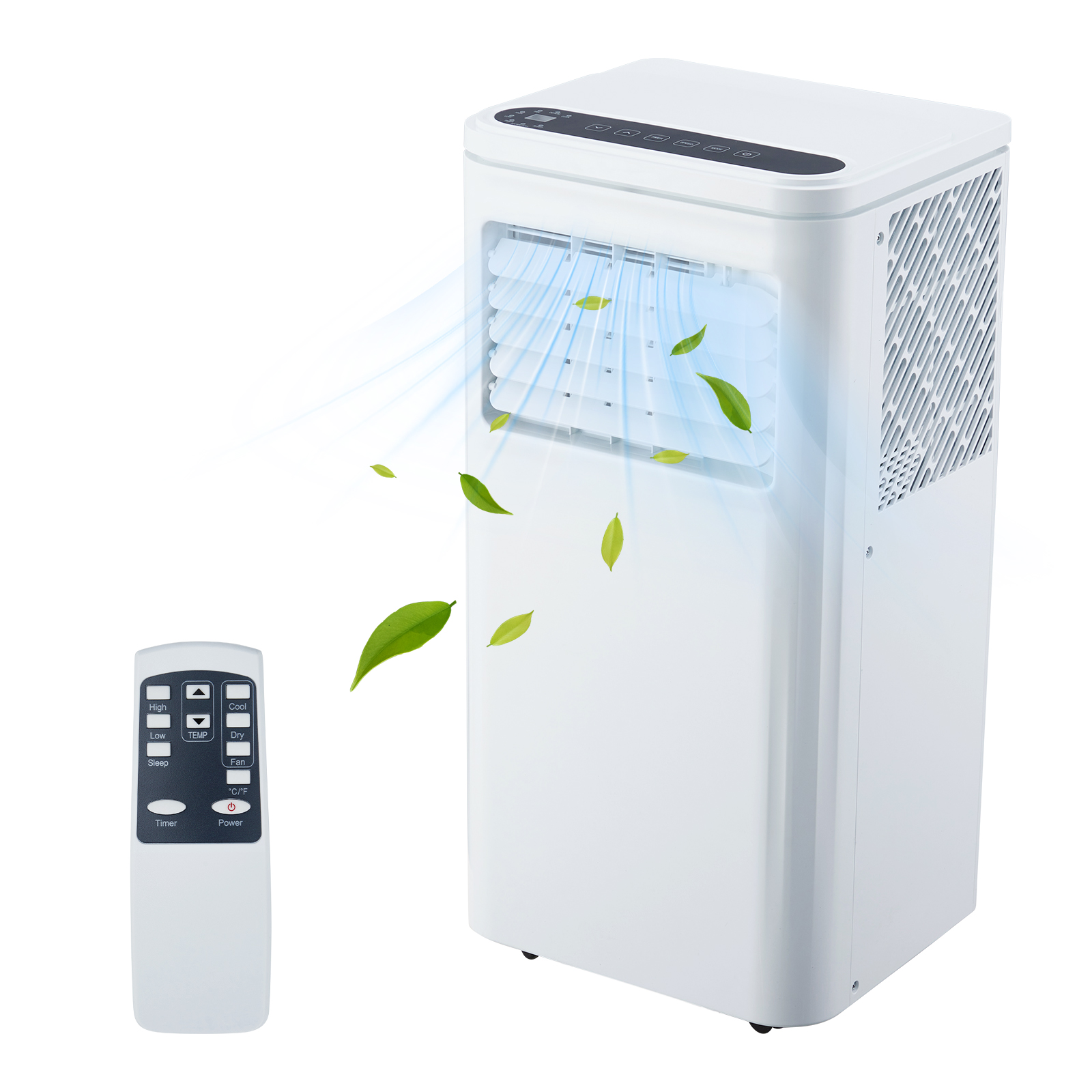 ポータブルエアコン 10,000 BTU 3-IN-1 静音 AC ユニット、リモコン付き、内蔵除湿機、ファン、自動、スリープモード、最大 450 平方フィートの部屋を冷却、排気ホース