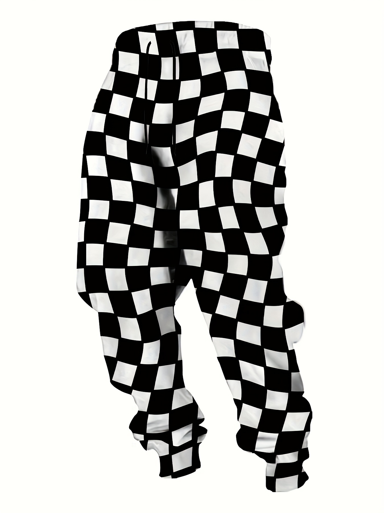 2025 市松模様パンツストリートパンツメンズサイドポケット弾性巾着スウェットパンツジョガーパンツ男性のためのカジュアルズボン