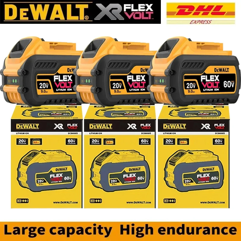 100% オリジナル DeWALT バッテリー 20V/60V 9000mAh 最大フレックスボルト DCB606 DCB205 DCB206 DCB209 DCB182 電動工具航空輸送