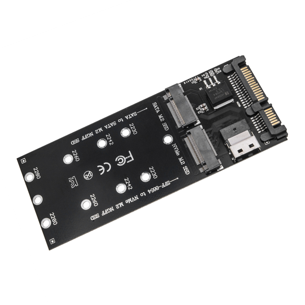 M.2 - SATA アダプター SFF-8654 - M.2 NVMe SSD コンバーター 22ピン SATA - M.2 拡張カードコンバーターライザーボード（PCデスクトップ用）