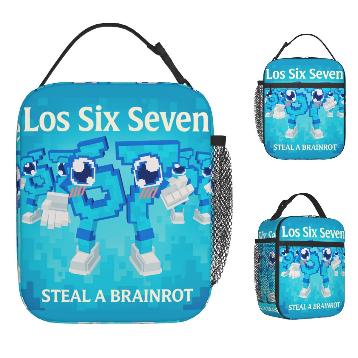 Steal A Brainrot ランチバッグ 女の子用 グラフィックデザイン ランチボックス 面白い 屋外 ピクニック クーラーバッグ ポータブル 防水トート 食品バッグ