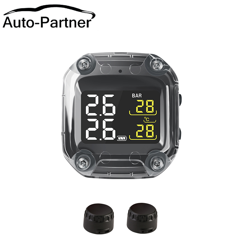 M3-C ワイヤレスオートバイ TPMS リアルタイヤ空気圧監視システム Externe ユニバーサル 2 外部内部センサー LCD ディスプレイ