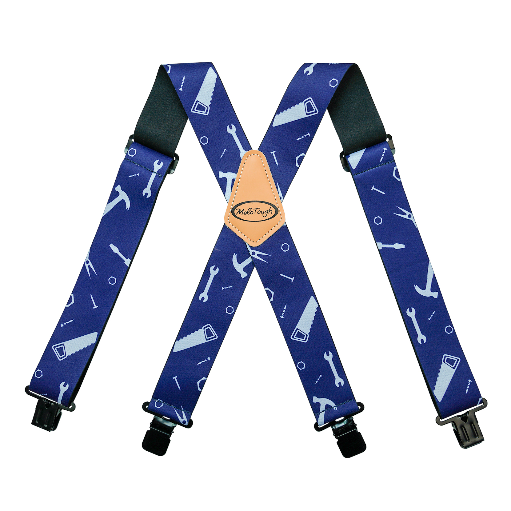 MELOTOGH メンズ サスペンダー 完全弾性 2 インチ幅 X バックヘビーデューティワークサスペンダーツールベルトサスペンダーマンサスペンド