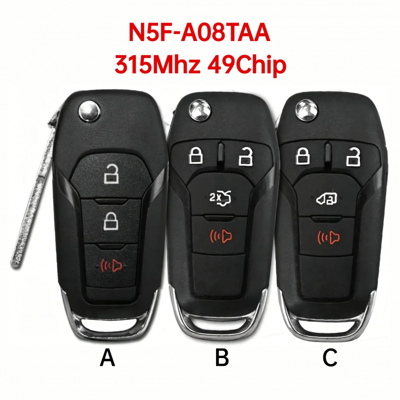 N5F-A08TAA IC 3248-A08TAA 315MHz 49 チップ HU101 フリップリモートキーフォードフュージョン F150-F550 トランジット 2013 2014 2015 2016 2017