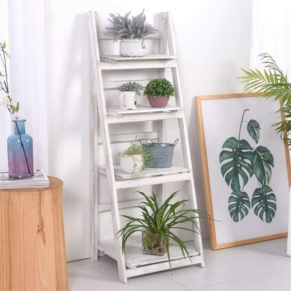 4 段植物スタンド花用スタンド木製収納棚花棚プランターラック屋内ディスプレイスタンド複数の植木鉢