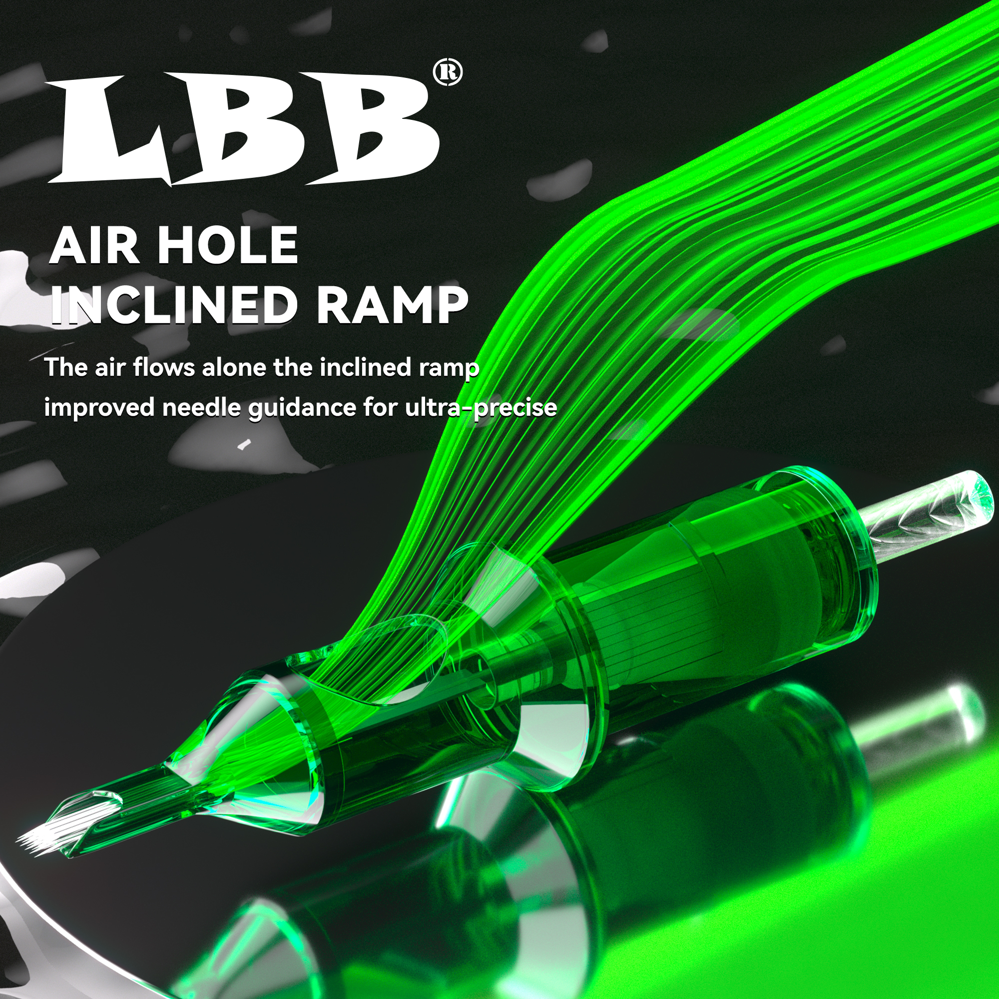 グリーンタトゥーカートリッジ 0.35/0.30 ミリメートル LBB 20 個マグナム使い捨て半永久プロフェッショナル安全メイク針タトゥーアート用