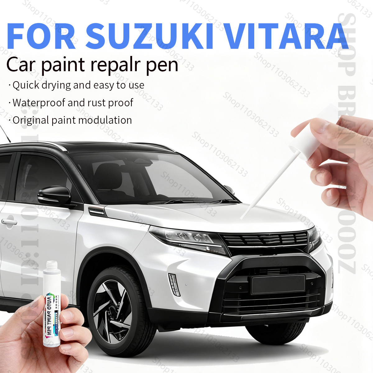 車の塗装修理ペン 1988-2025 スズキ VITARA ペイントスクラッチ修復アクセサリー赤 ZCF 黒 ZCE グレー ZCD​​ 白黄色