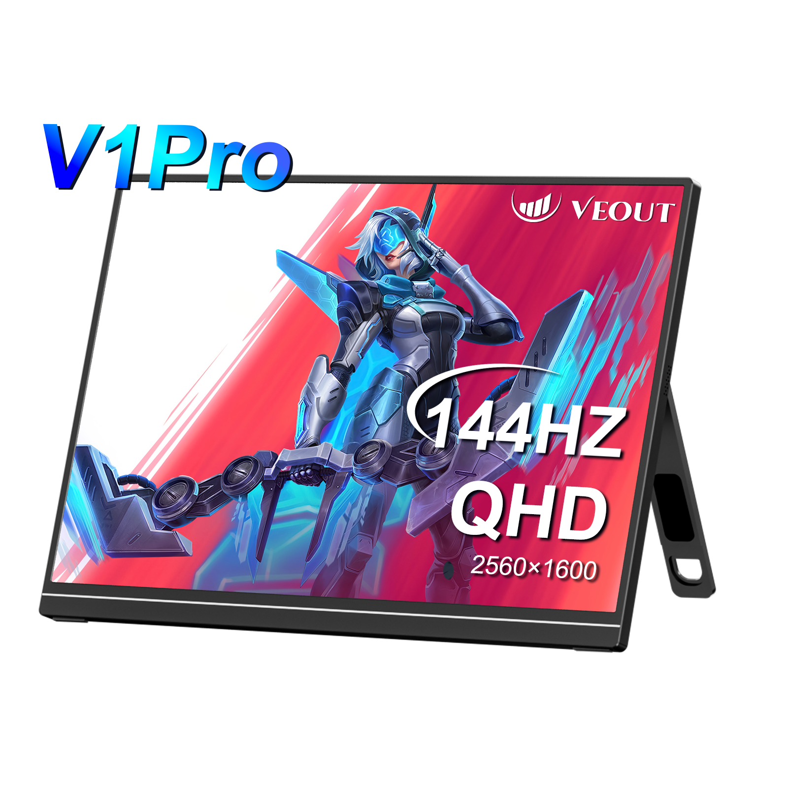 VEOUT 16 インチ 100% sRGB 2.5K 144Hz ゲームモニター ポータブル ラップトップ ディスプレイ タイプ C ミニ HDMI 付き PS5 スチームデッキスイッチ PC Mac