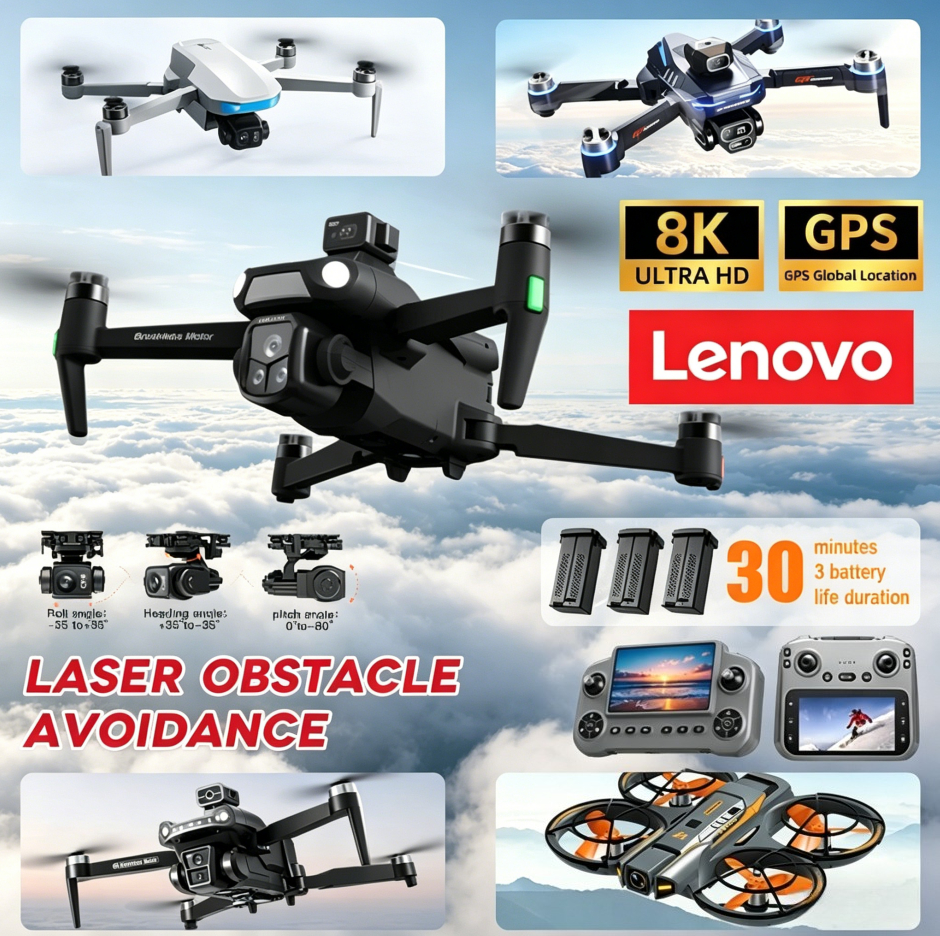 レノボ GPS RC ドローン 4K 8K プロフェッショナル HD 航空写真レーザー障害物回避航空機 Quadcopter 3 軸ジンバル Dro