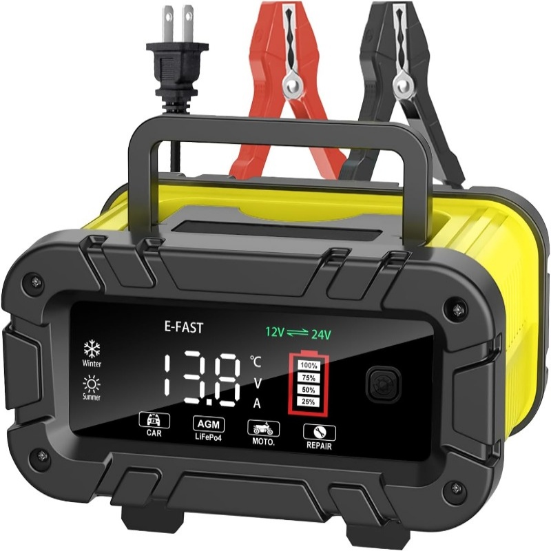 Automatic Car Battery Charger 20A 12V24V Smart Maintainer for Auto Truck Boat RV