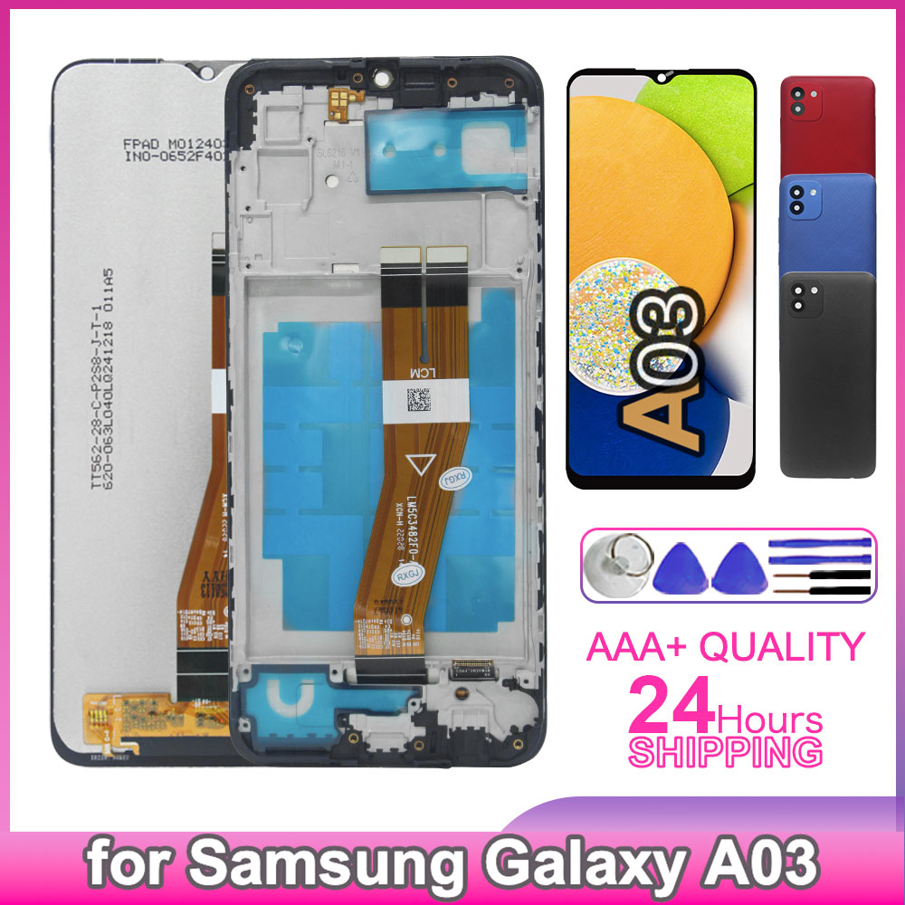 6.5 "LCD Samsung Galaxy A03 ディスプレイタッチスクリーン電話修理デジタイザアセンブリ A035F A035G A035M 用フレーム付き