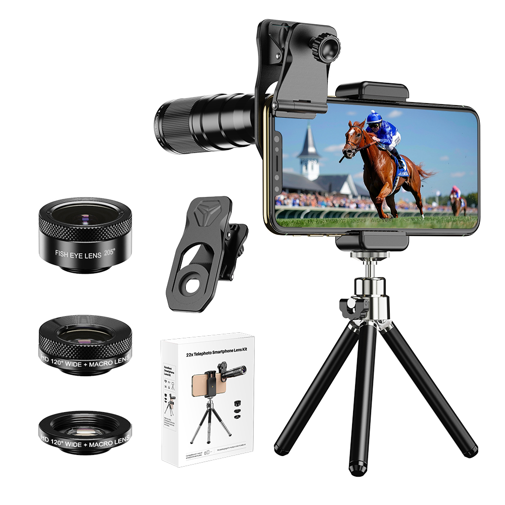 APEXEL 2025 新しい 22X 望遠鏡電話ズームレンズ 4in1 マクロワイド魚眼レンズ HD 電話カメラレンズキット iPhone 17Pro サムスン用