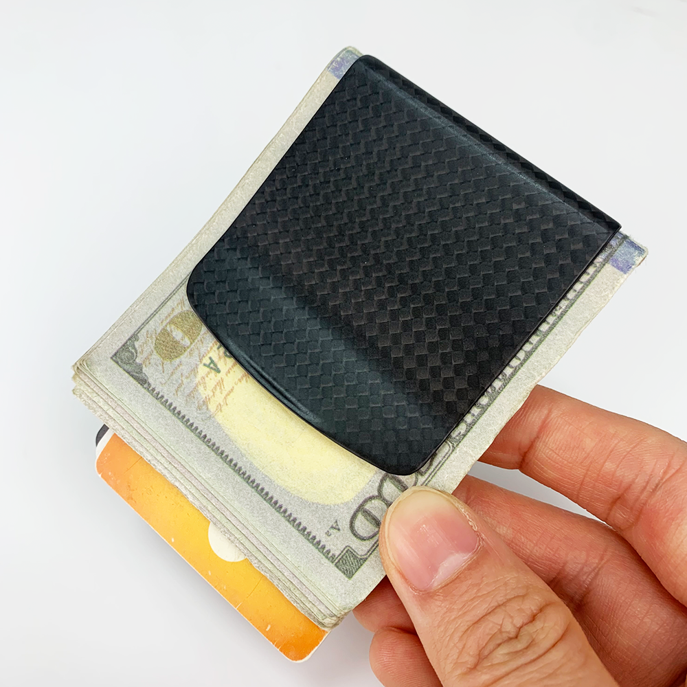 卸売軽量スリム 100% リアルカーボンファイバーマットブラックマネークリップ耐久性のある実用的な日常使用男性ギフト