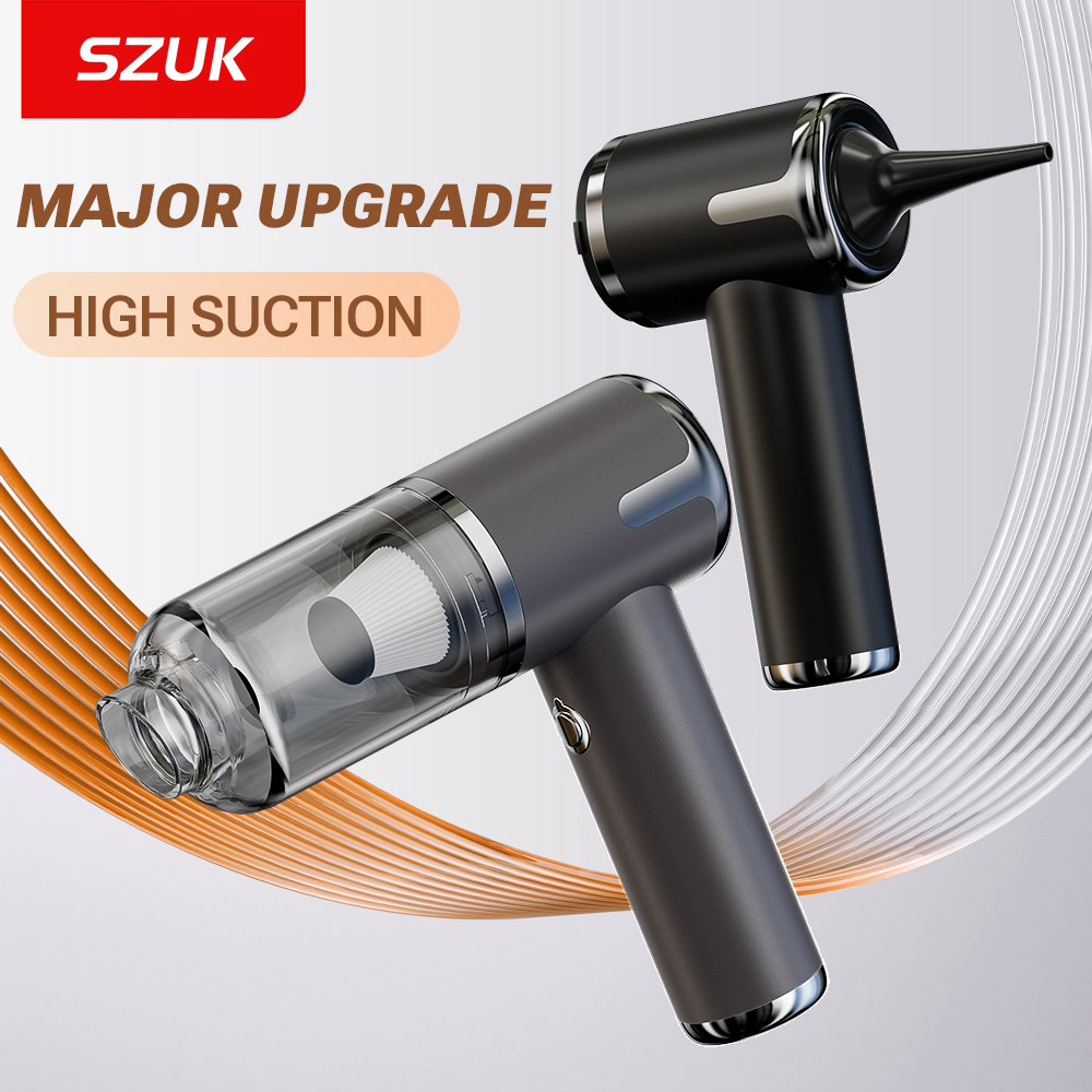 SZUK 車用掃除機強力な吸引ワイヤレスポータブルクリーナー洗浄機強力なハンドヘルドミニ掃除機車用