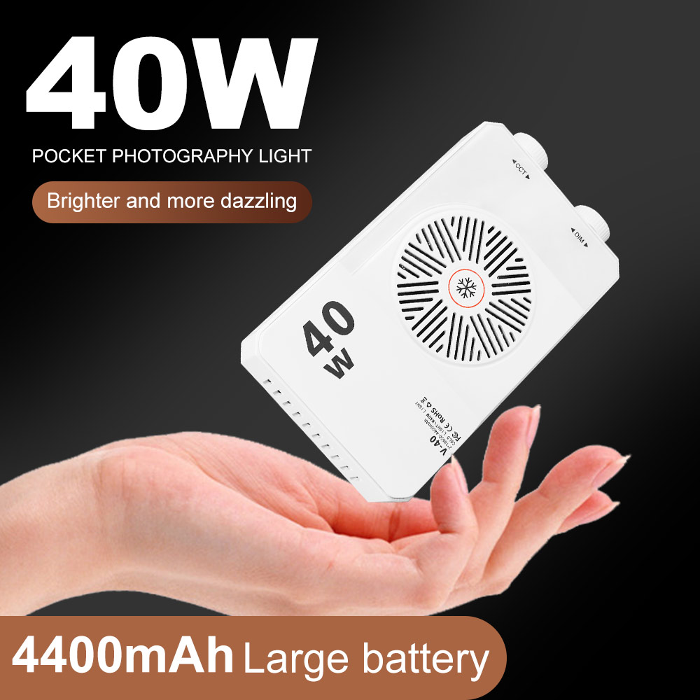 40W RGB LED カメラライト 2800-9000K 4400mAh バッテリーミニ LED ビデオランプ調整可能な FX 8 モードポケット写真撮影ライト
