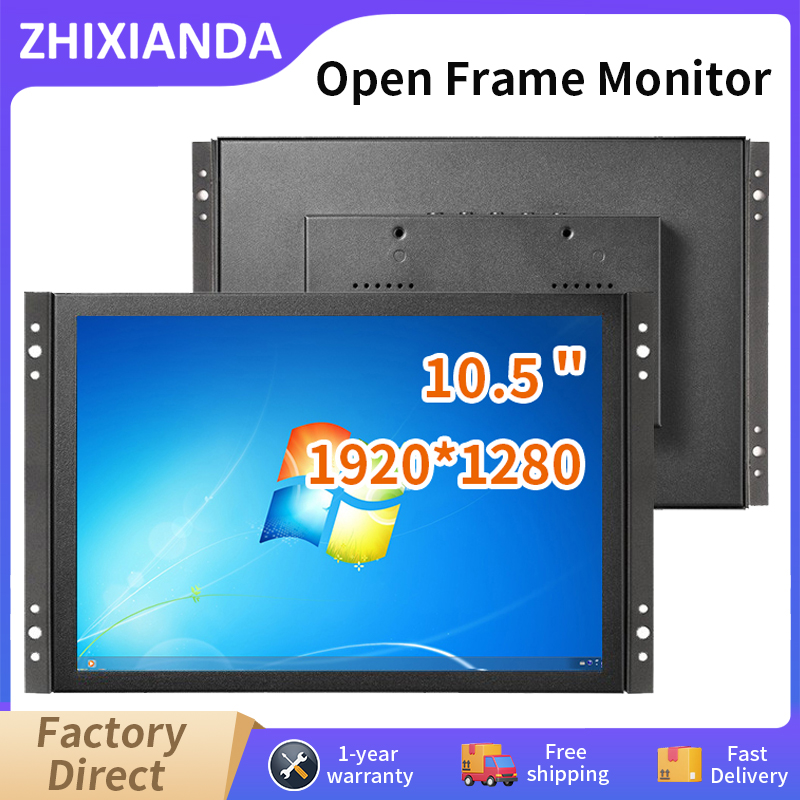 Zhixianda 10.5 インチ 1920*1280 オープンフレームモニター容量性タッチ産業用 LCD ディスプレイ HDMI VGA USB インターフェイス
