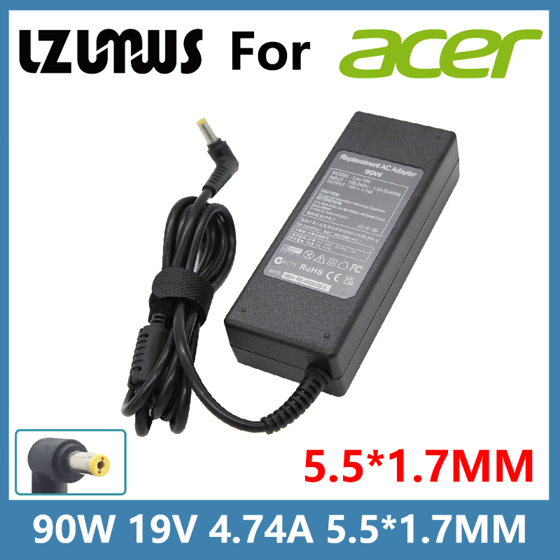19 V 4.74A 90 ワット 5.5*1.7 ミリメートル AC ラップトップ充電アダプタエイサー熱望 5742G 5750G 5755G 5920G E1-571G V5-571P ポータブル電源