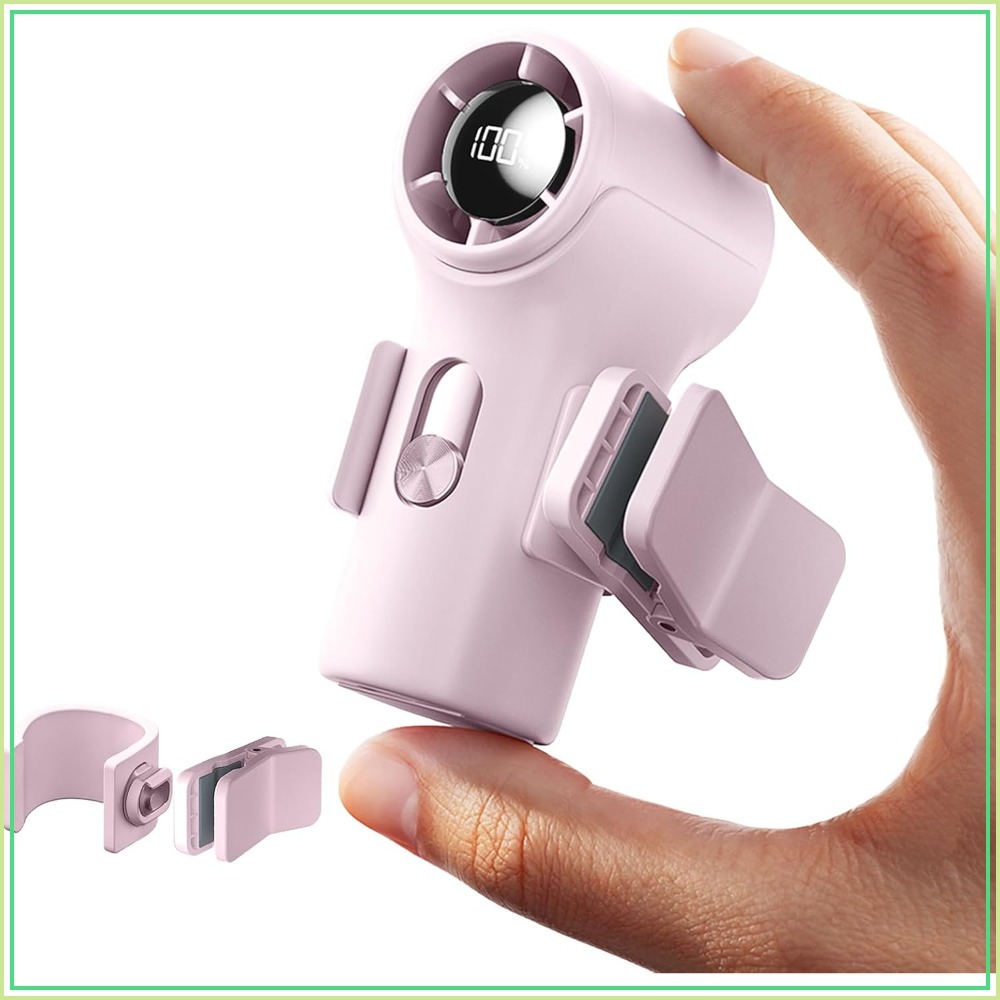 ミニポータブルクリップオンファン、100スピード18000 RPM LEDディスプレイ付き高速パーソナルファン、旅行用USB充電式小型ハンドヘルドファン