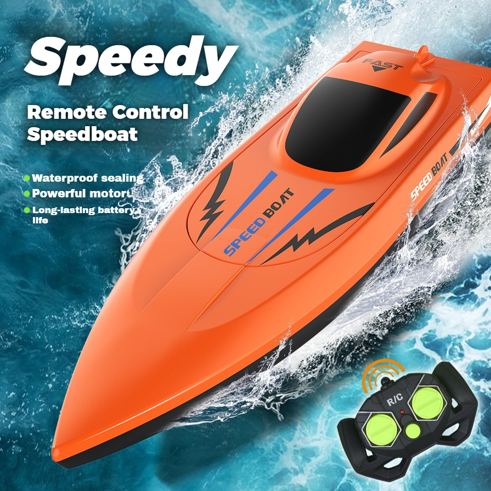高速 RC ボートリモコン - 屋外湖用防水子供用プールレーシングおもちゃ