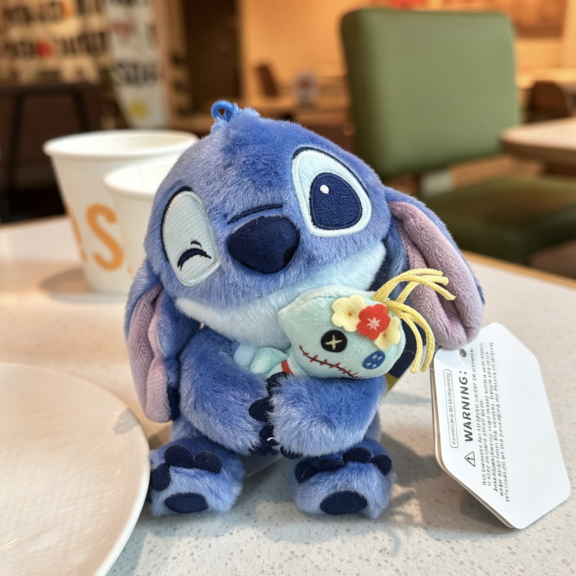 オリジナルディズニーステッチロッツォ・サリバンウッディぬいぐるみキーホルダーエンジェルステッチ Mr.Q エイリアンぬいぐるみペンダント子供の誕生日ギフト