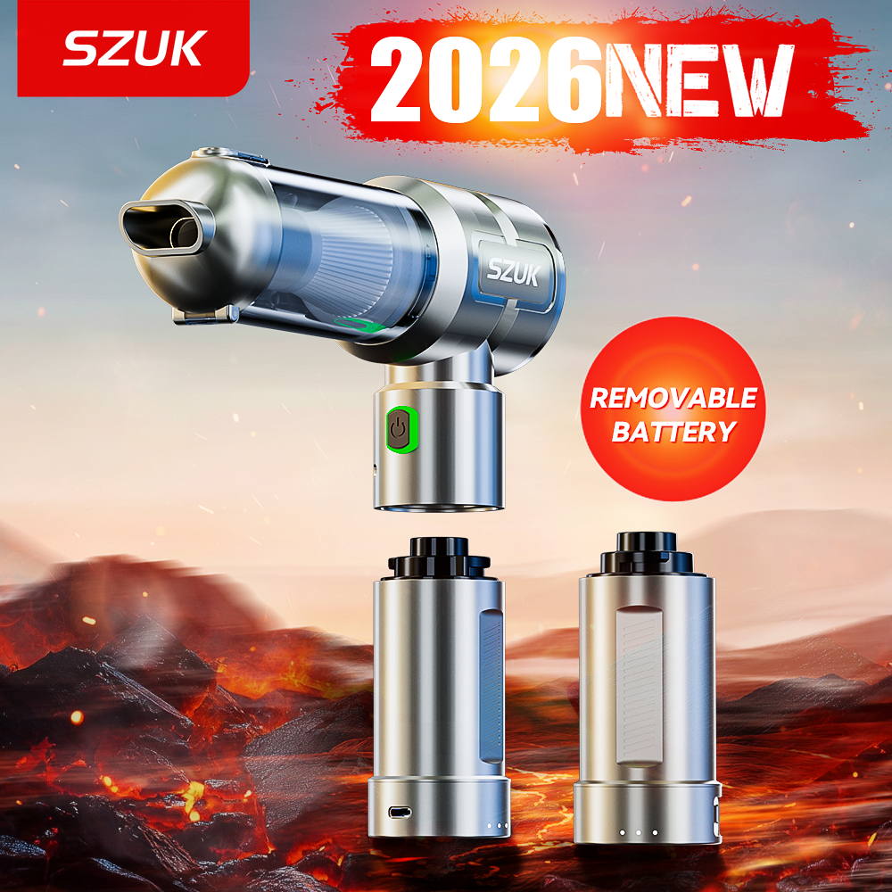 SZUK 2026New ワイヤレス車用掃除機マルチ強力なハンドヘルド洗浄機 LED ライト付きポータブルミニ掃除機