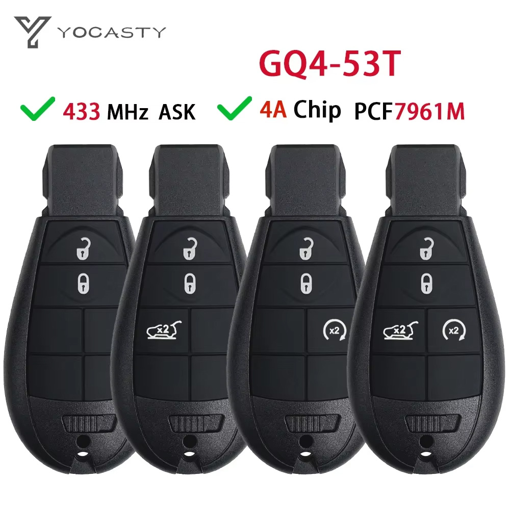 YOCASTY GQ4-53T リモート車のキー Fob 433MHz 4A チップ PCF7961M ジープチェロキースポーツ KL 2014 2015 2016 2017 2018 2019 Fobik