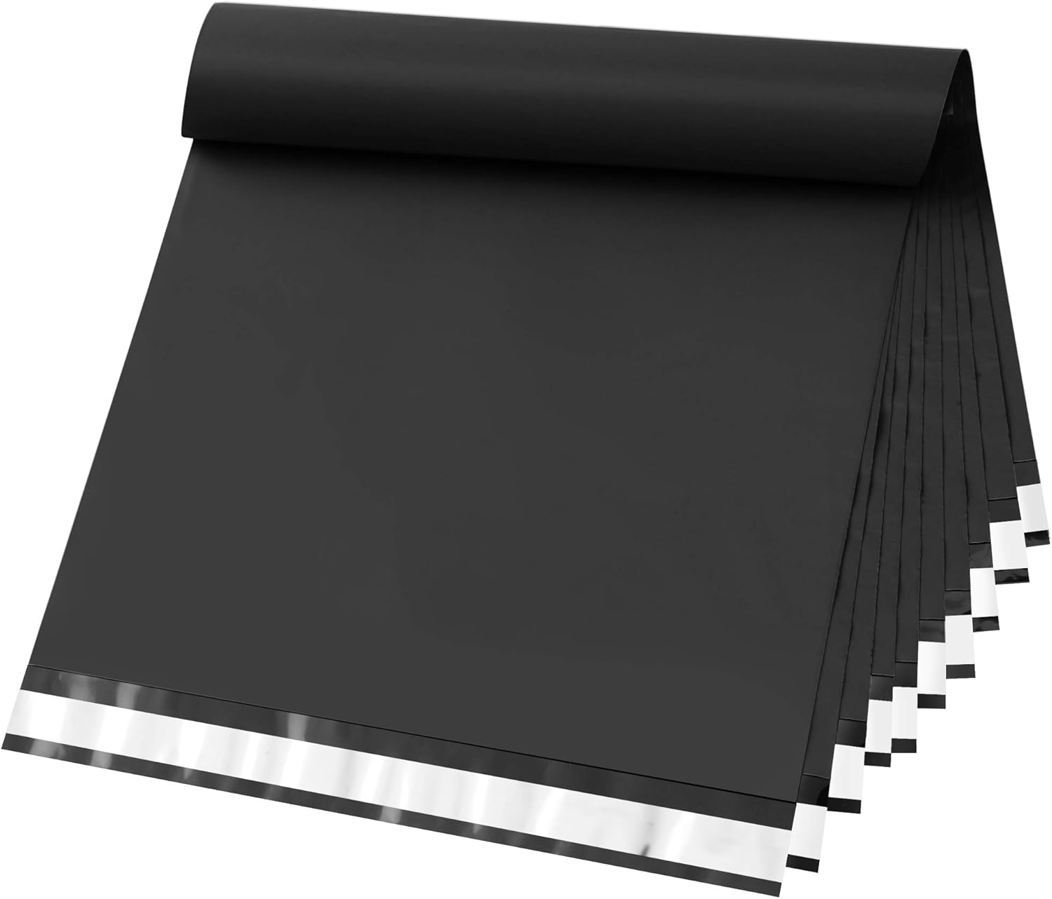 100枚入り 14.5x19インチ ポリメーラー、破れにくい防水配送バッグ（衣類用）、セルフシール封筒、黒