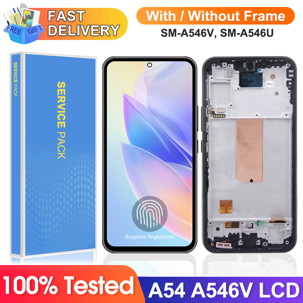 スーパー AMOLED スクリーンサムスンギャラクシー A54 A546B A546B/DS 液晶ディスプレイデジタルタッチスクリーンとフレーム交換部品