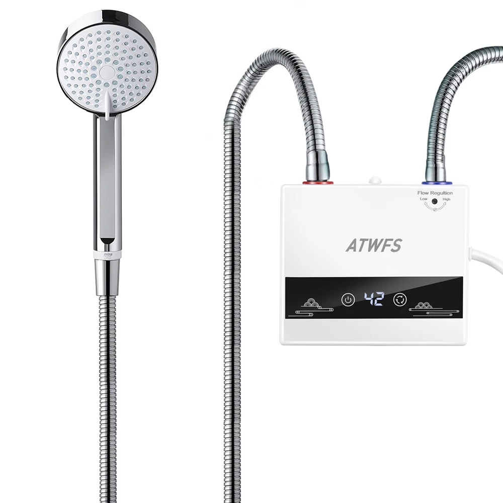 ATWFS インスタント給湯器 220V 4600 ワットポータブル電気ヒーター浴室温水シャワーと家庭のキッチン暖房用