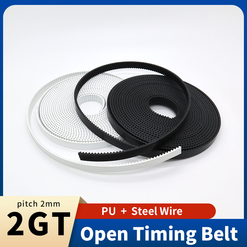 2GT オープンベルト GT2 タイミングベルト幅 5 ミリメートル 6 ミリメートル 9 ミリメートル 10 ミリメートル 15 ミリメートル 30 ミリメートル 2 メートル 2MGT ポリウレタン鋼 PU ベルト 3D プリンタベルト 2GT オープンベルト