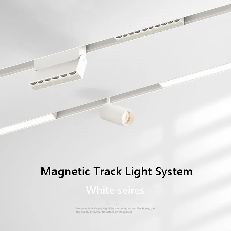 新しい白磁気トラックライト DC48V LED ダウンライトスポットフラッドグリルランプスマート Tuya Zigbee Mordern ホームリビングルーム無料デザイン
