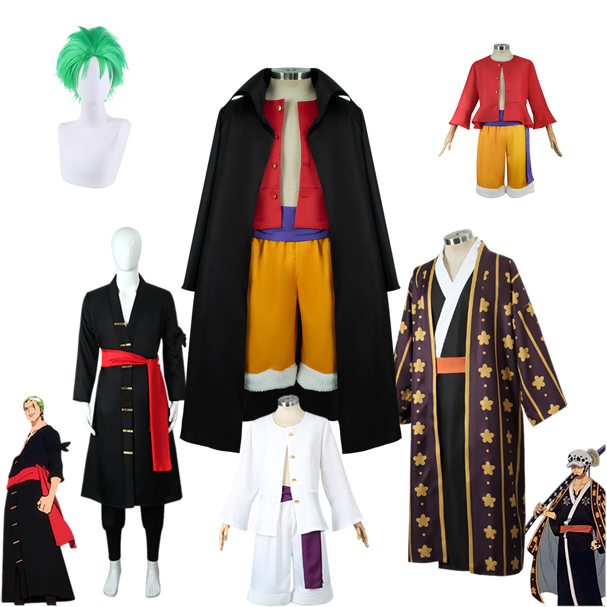 アニメピース海賊ルフィコスプレ衣装レッドトップ大人