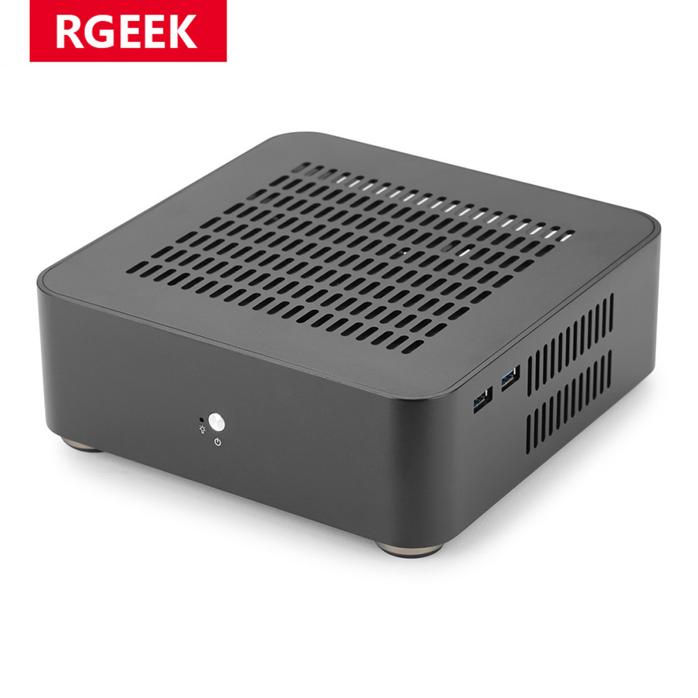 RGEEK L65S 全アルミニウムシャーシミニ HTPC ケースミニ ITX ケースコンピュータゲーム PC デスクトップケース 8Pin 電源ピコ PSU 付き